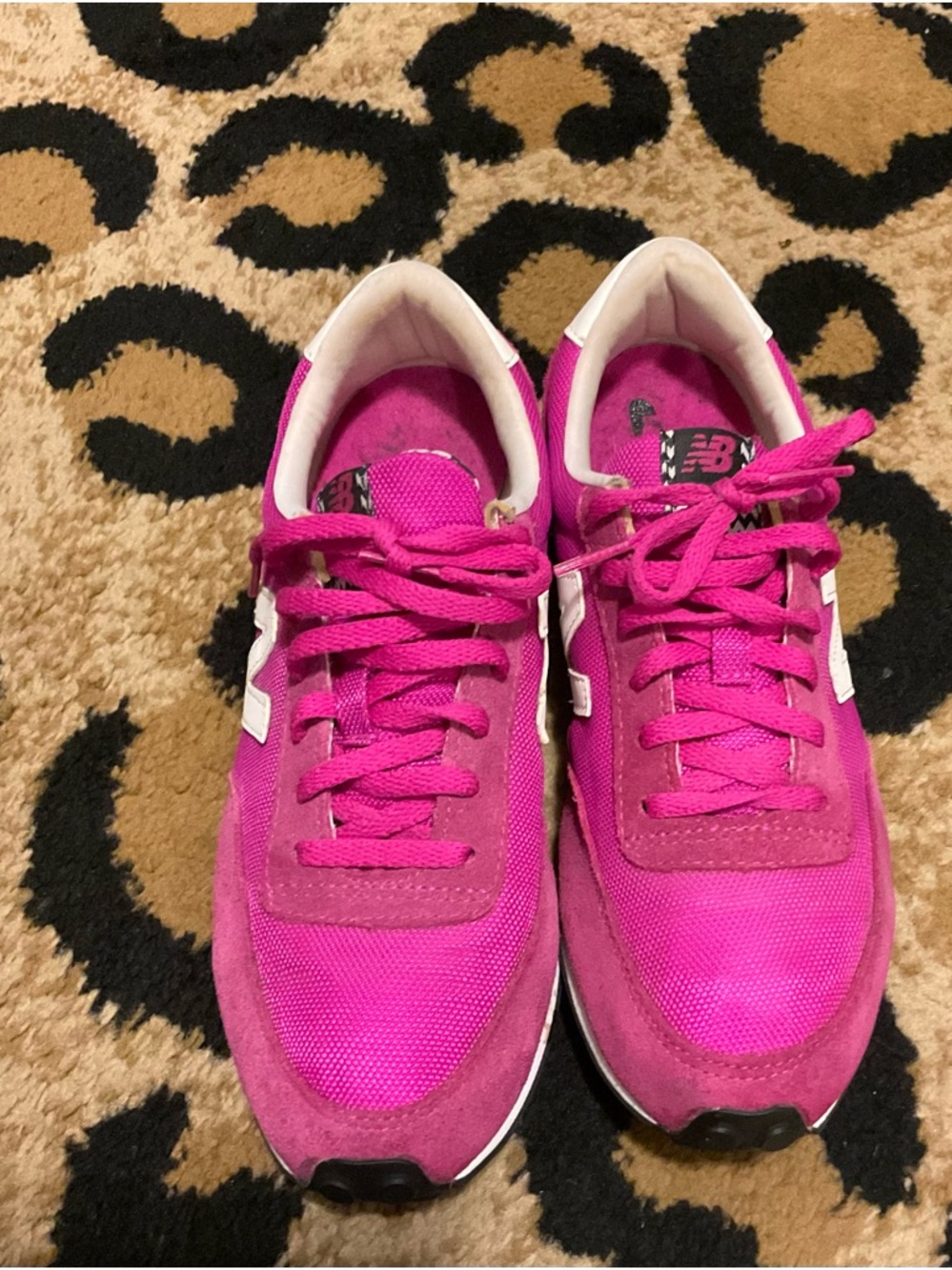 New Balance Women's Hot Pink Retro Sneakers with White Accents